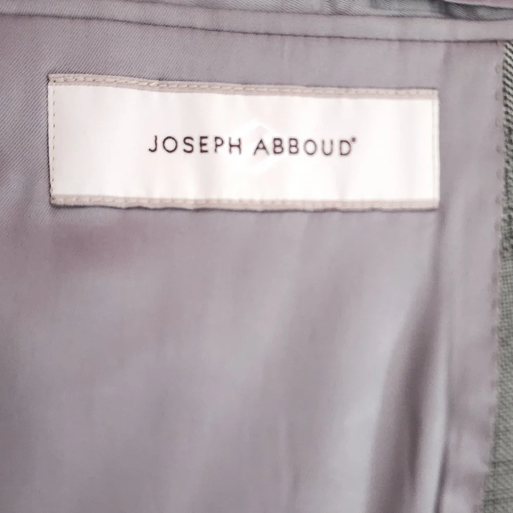 Joseph Abboud 50L‎ Gray Plaid Silk Wool Sport Coat Blazer Mens 2 Button